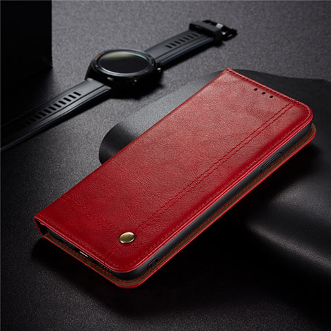 Coque Portefeuille Livre Cuir Etui Clapet pour Xiaomi Redmi 9C NFC Rouge