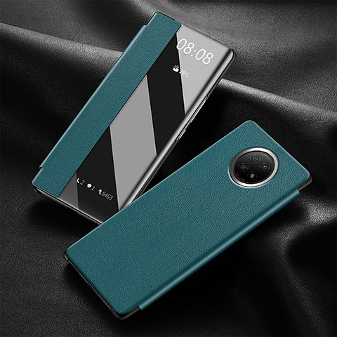 Coque Portefeuille Livre Cuir Etui Clapet pour Xiaomi Redmi Note 9 5G Vert