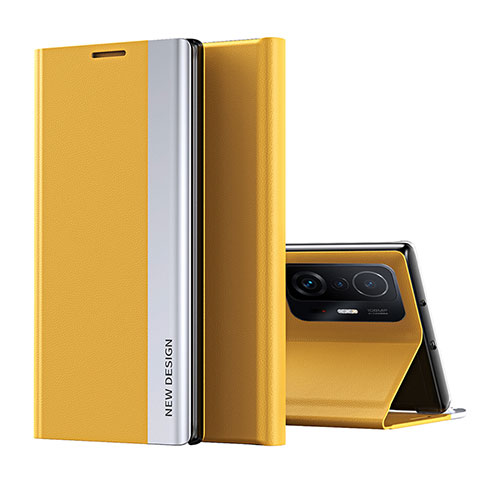 Coque Portefeuille Livre Cuir Etui Clapet Q01H pour Xiaomi Mi 11T 5G Jaune