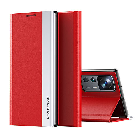 Coque Portefeuille Livre Cuir Etui Clapet Q01H pour Xiaomi Mi 12T 5G Rouge