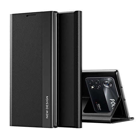 Coque Portefeuille Livre Cuir Etui Clapet Q01H pour Xiaomi Poco X4 Pro 5G Noir