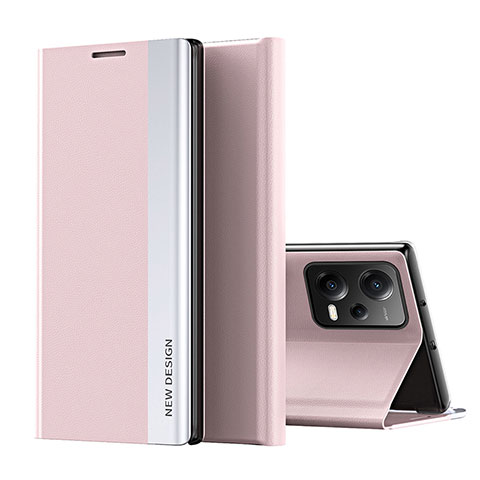 Coque Portefeuille Livre Cuir Etui Clapet Q01H pour Xiaomi Poco X5 5G Or Rose