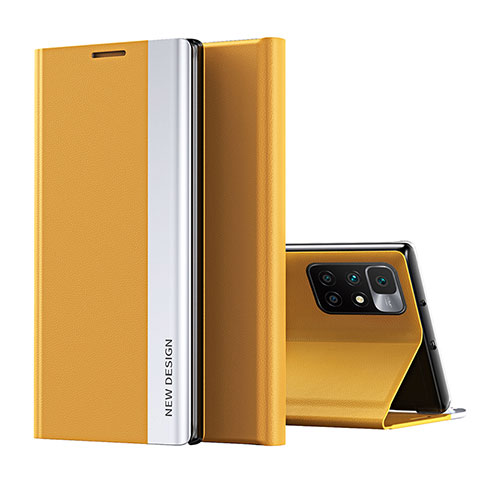 Coque Portefeuille Livre Cuir Etui Clapet Q01H pour Xiaomi Redmi 10 (2022) Jaune