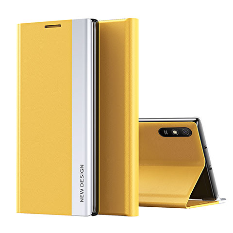 Coque Portefeuille Livre Cuir Etui Clapet Q01H pour Xiaomi Redmi 9A Jaune