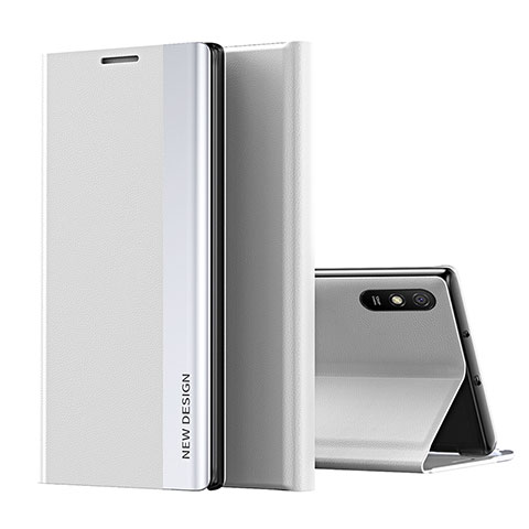 Coque Portefeuille Livre Cuir Etui Clapet Q01H pour Xiaomi Redmi 9i Argent