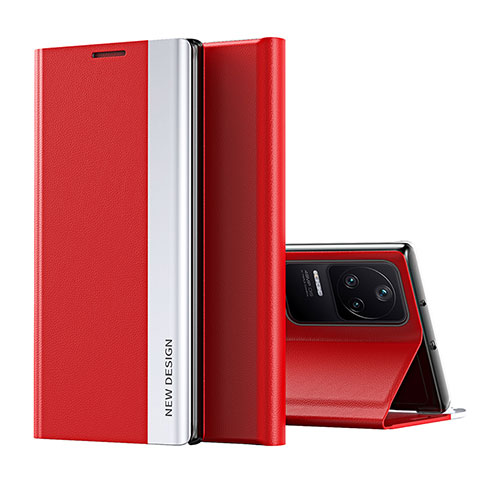 Coque Portefeuille Livre Cuir Etui Clapet Q01H pour Xiaomi Redmi K40S 5G Rouge