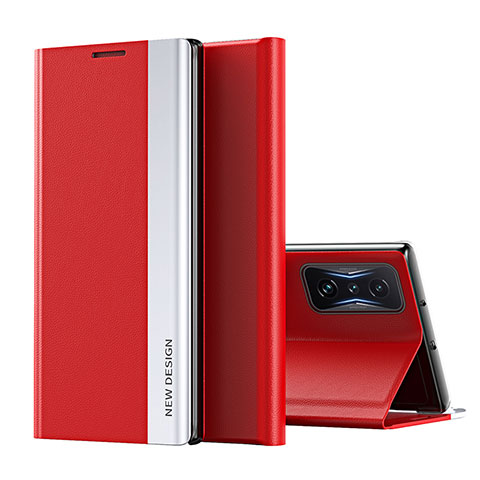 Coque Portefeuille Livre Cuir Etui Clapet Q01H pour Xiaomi Redmi K50 Gaming 5G Rouge