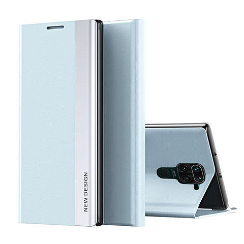 Coque Portefeuille Livre Cuir Etui Clapet Q01H pour Xiaomi Redmi Note 9 Bleu Ciel