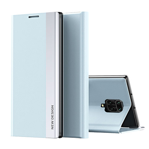 Coque Portefeuille Livre Cuir Etui Clapet Q01H pour Xiaomi Redmi Note 9S Bleu Ciel