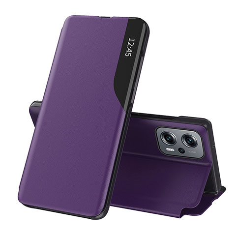 Coque Portefeuille Livre Cuir Etui Clapet Q02H pour Xiaomi Poco X4 GT 5G Violet