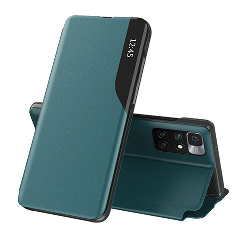 Coque Portefeuille Livre Cuir Etui Clapet Q02H pour Xiaomi Redmi 10 4G Vert