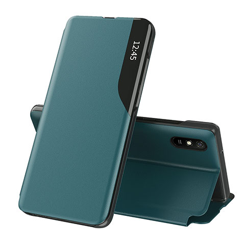 Coque Portefeuille Livre Cuir Etui Clapet Q02H pour Xiaomi Redmi 9i Vert