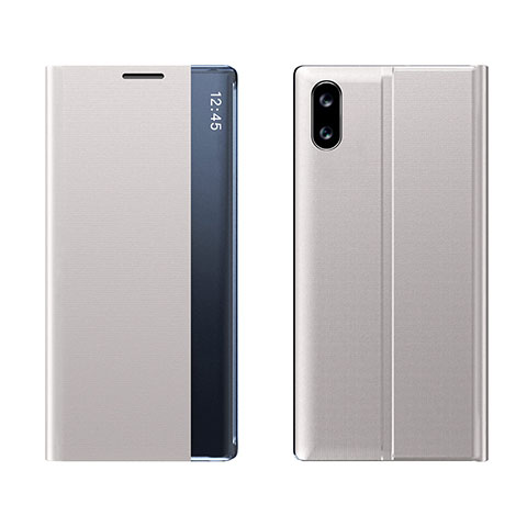 Coque Portefeuille Livre Cuir Etui Clapet Q04H pour Xiaomi Redmi 9A Argent