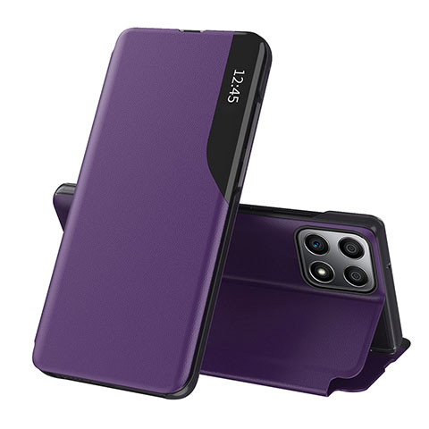 Coque Portefeuille Livre Cuir Etui Clapet QH1 pour Huawei Honor 70 Lite 5G Violet