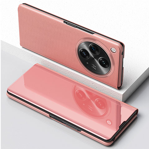 Coque Portefeuille Livre Cuir Etui Clapet QH1 pour Oppo Find N3 5G Or Rose