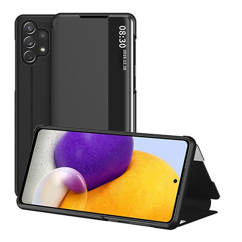 Coque Portefeuille Livre Cuir Etui Clapet QH1 pour Samsung Galaxy A32 4G Noir