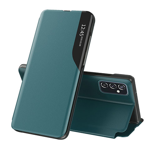 Coque Portefeuille Livre Cuir Etui Clapet QH1 pour Samsung Galaxy F23 5G Vert