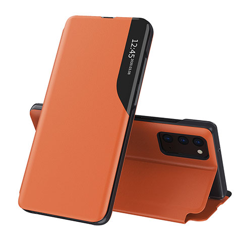 Coque Portefeuille Livre Cuir Etui Clapet QH1 pour Samsung Galaxy M14 5G Orange