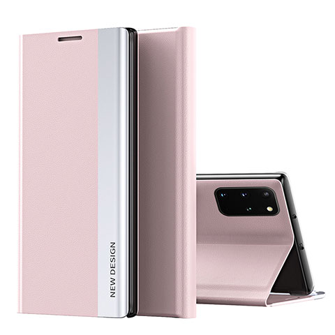 Coque Portefeuille Livre Cuir Etui Clapet QH1 pour Samsung Galaxy S20 Plus 5G Rose