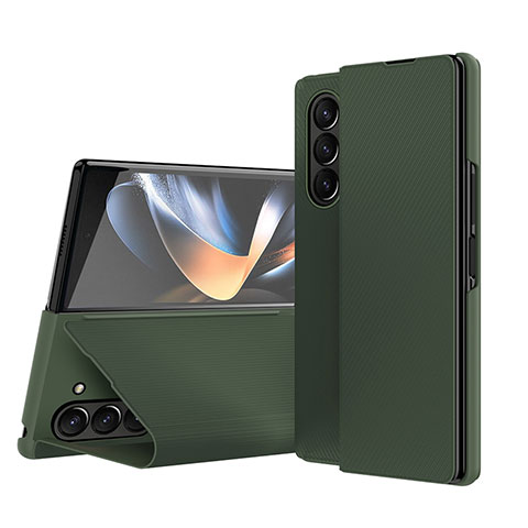 Coque Portefeuille Livre Cuir Etui Clapet QH1 pour Samsung Galaxy Z Fold5 5G Vert