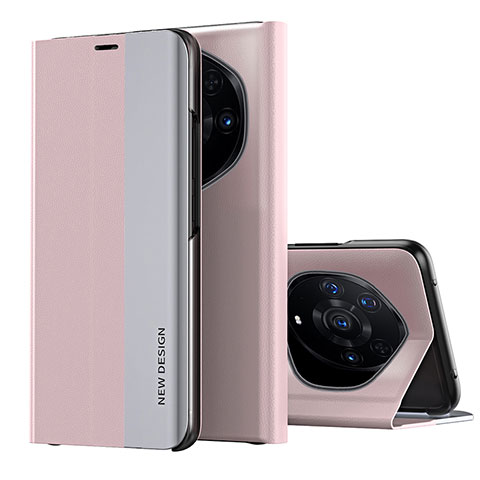 Coque Portefeuille Livre Cuir Etui Clapet QH2 pour Huawei Honor Magic3 Pro+ Plus 5G Or Rose
