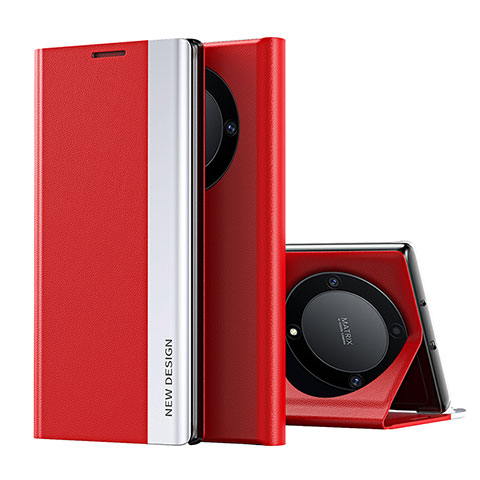 Coque Portefeuille Livre Cuir Etui Clapet QH2 pour Huawei Honor X9a 5G Rouge