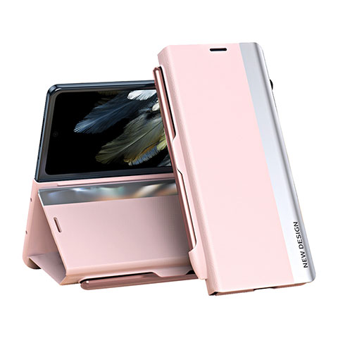 Coque Portefeuille Livre Cuir Etui Clapet QH2 pour Oppo Find N3 5G Rose