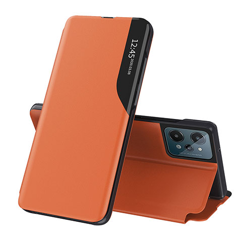 Coque Portefeuille Livre Cuir Etui Clapet QH2 pour Realme C31 Orange