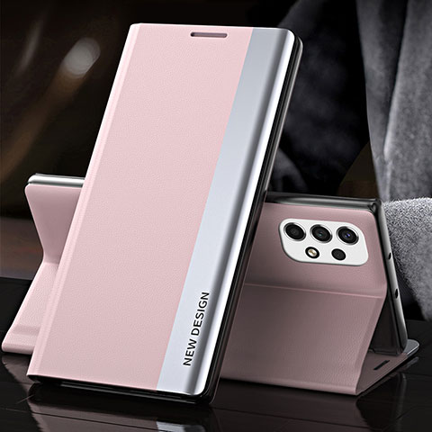 Coque Portefeuille Livre Cuir Etui Clapet QH2 pour Samsung Galaxy A33 5G Rose