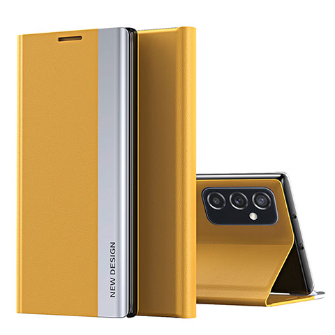 Coque Portefeuille Livre Cuir Etui Clapet QH2 pour Samsung Galaxy M23 5G Jaune