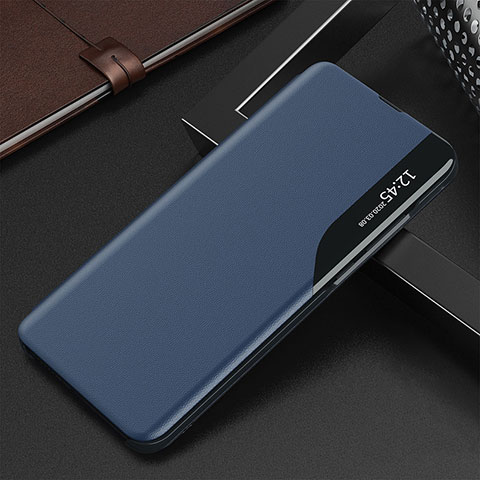 Coque Portefeuille Livre Cuir Etui Clapet QH3 pour Samsung Galaxy M60s Bleu