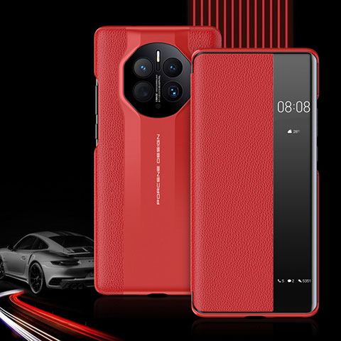 Coque Portefeuille Livre Cuir Etui Clapet QK2 pour Huawei Mate 50 Pro Rouge