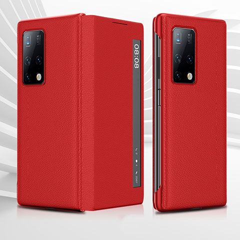 Coque Portefeuille Livre Cuir Etui Clapet QK2 pour Huawei Mate X2 Rouge