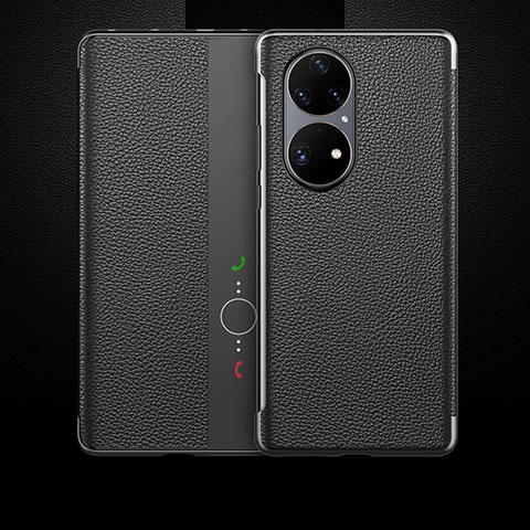 Coque Portefeuille Livre Cuir Etui Clapet QK3 pour Huawei P50 Pro Noir