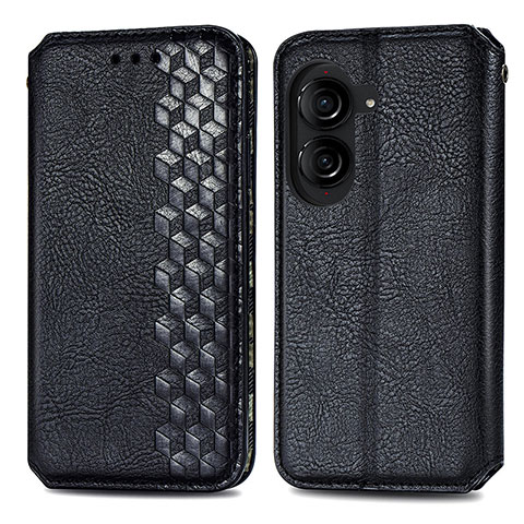 Coque Portefeuille Livre Cuir Etui Clapet S01D pour Asus ZenFone 10 Noir