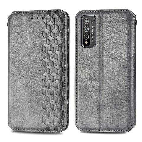 Coque Portefeuille Livre Cuir Etui Clapet S01D pour Huawei Honor 10X Lite Gris