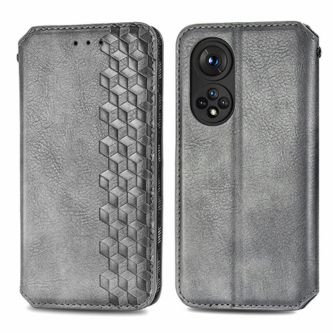 Coque Portefeuille Livre Cuir Etui Clapet S01D pour Huawei Honor 50 Pro 5G Gris