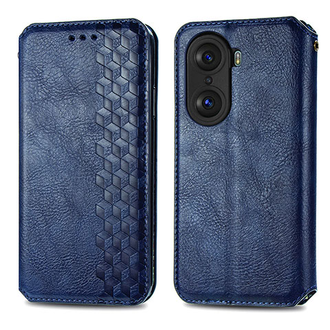 Coque Portefeuille Livre Cuir Etui Clapet S01D pour Huawei Honor 60 5G Bleu