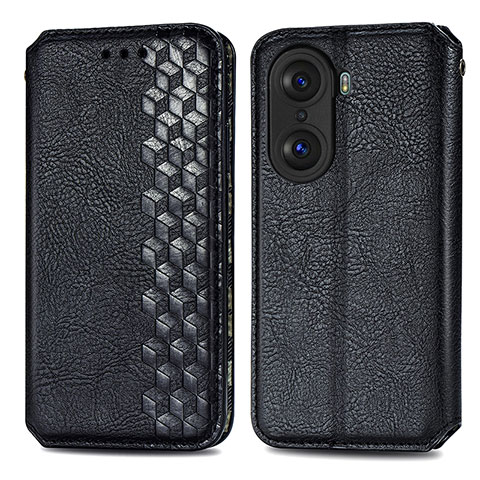 Coque Portefeuille Livre Cuir Etui Clapet S01D pour Huawei Honor 60 5G Noir