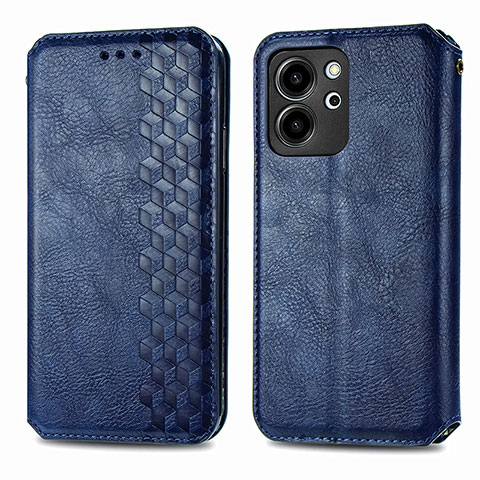 Coque Portefeuille Livre Cuir Etui Clapet S01D pour Huawei Honor 80 SE 5G Bleu