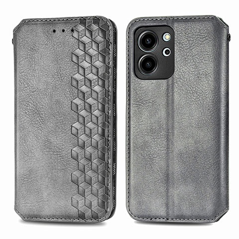 Coque Portefeuille Livre Cuir Etui Clapet S01D pour Huawei Honor 80 SE 5G Gris