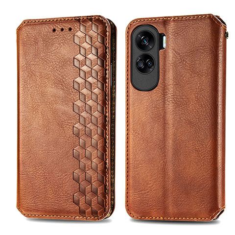 Coque Portefeuille Livre Cuir Etui Clapet S01D pour Huawei Honor 90 Lite 5G Marron