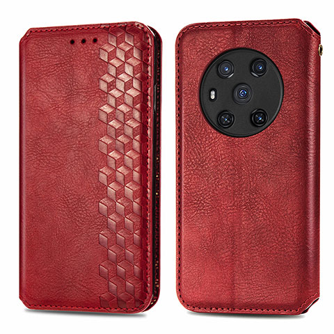 Coque Portefeuille Livre Cuir Etui Clapet S01D pour Huawei Honor Magic3 5G Rouge