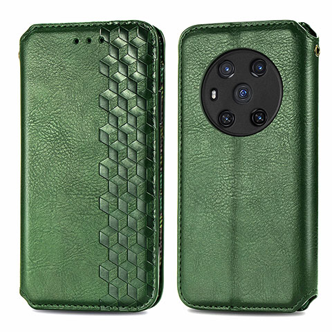 Coque Portefeuille Livre Cuir Etui Clapet S01D pour Huawei Honor Magic3 5G Vert