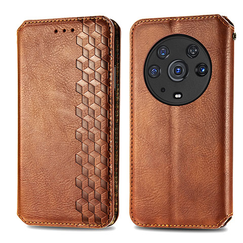 Coque Portefeuille Livre Cuir Etui Clapet S01D pour Huawei Honor Magic3 Pro 5G Marron