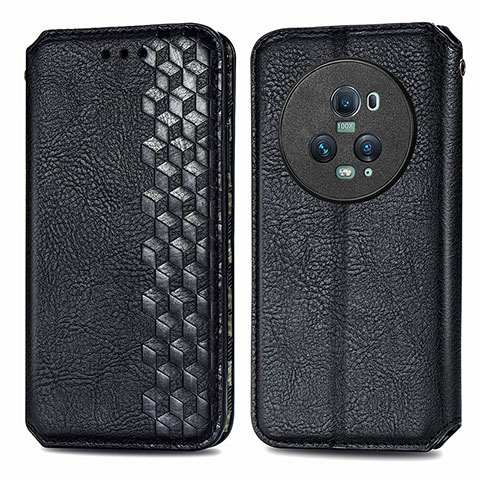 Coque Portefeuille Livre Cuir Etui Clapet S01D pour Huawei Honor Magic5 Pro 5G Noir