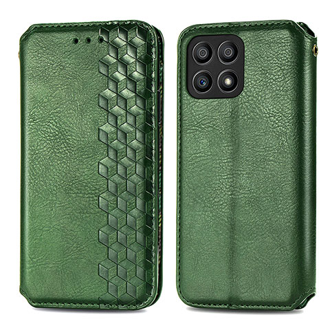 Coque Portefeuille Livre Cuir Etui Clapet S01D pour Huawei Honor X30i Vert