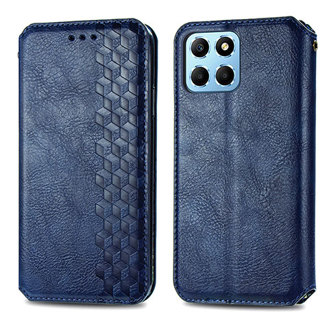 Coque Portefeuille Livre Cuir Etui Clapet S01D pour Huawei Honor X6 5G Bleu