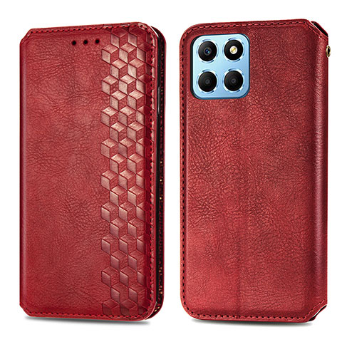 Coque Portefeuille Livre Cuir Etui Clapet S01D pour Huawei Honor X6 5G Rouge