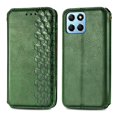 Coque Portefeuille Livre Cuir Etui Clapet S01D pour Huawei Honor X6 5G Vert